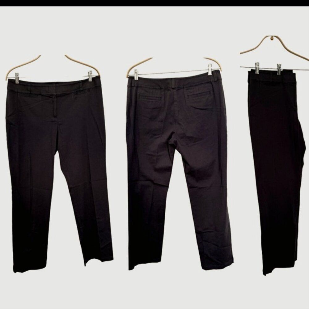 Garnet Hill NEW Pants 14 Cotton Dark Brown Slim Fit Zipper 4 Pockets No Tags - Picture 5 of 8